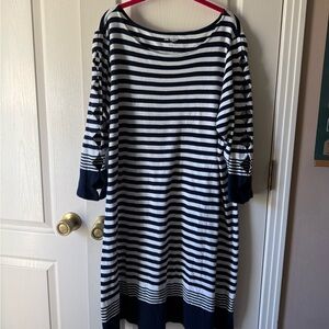C8 Kim Rogers Navy and White Striped dress